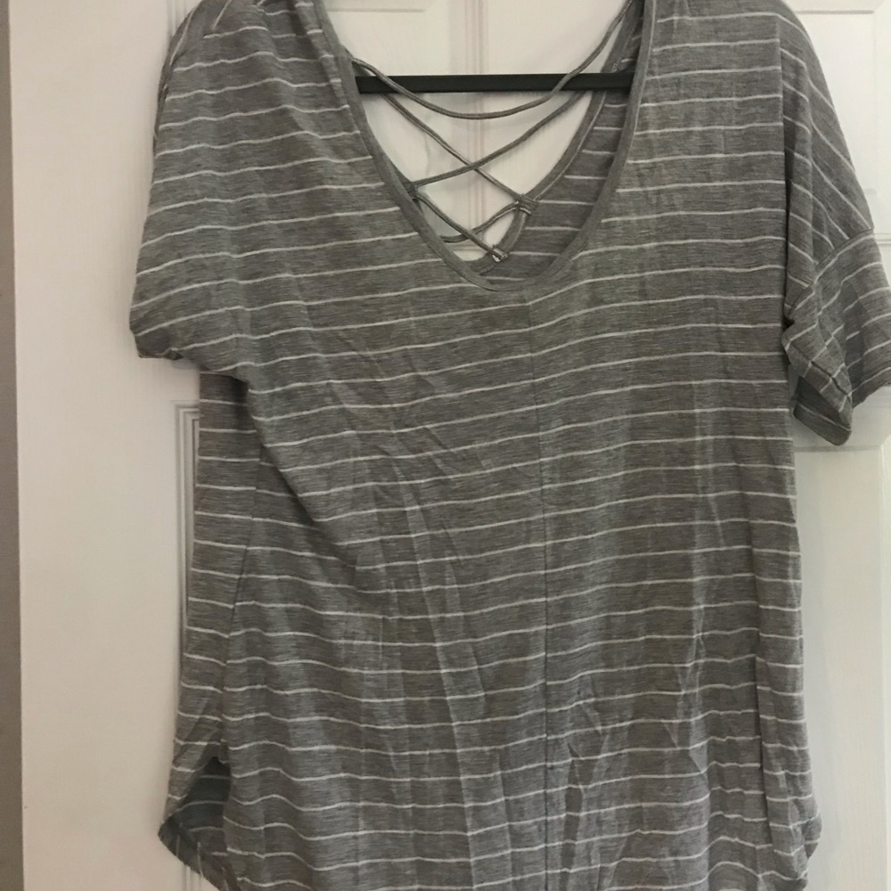 Grey striped t-shirt